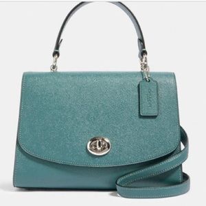 NWT Coach Tilly Top Handle Satchel Dark Turquoise